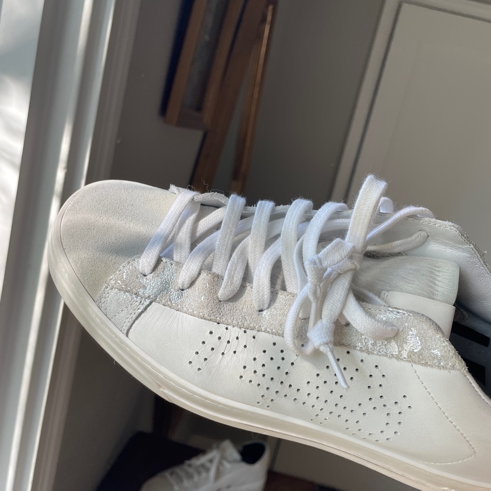 P448 size 40 white and silver faux-fur sneakers - Picture 5 of 9
